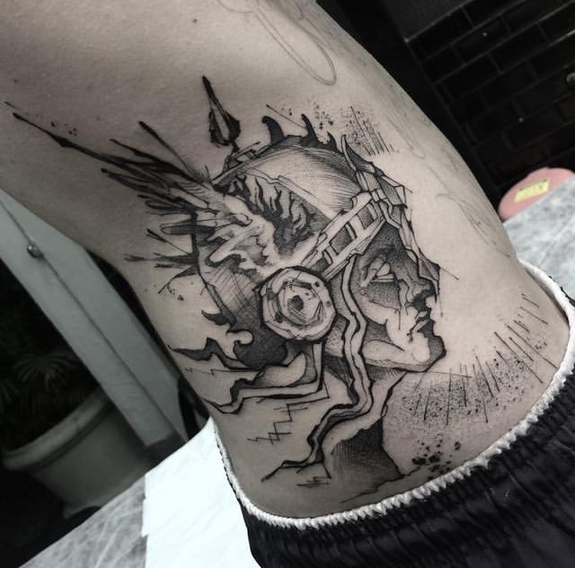 Foto de tatuagem feita por Bruno Oliveira de Carvalho (@rarumaggo.ttt)