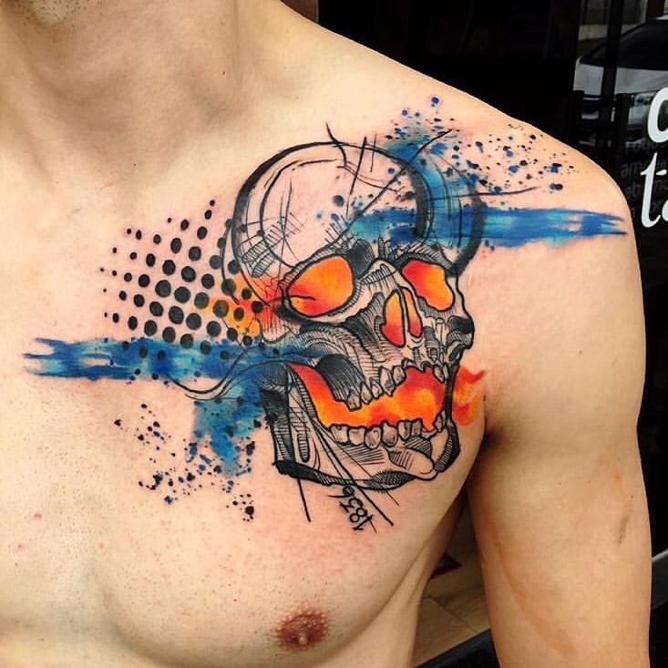 Foto de tatuagem feita por Chris Santos (@xchrissantosx)