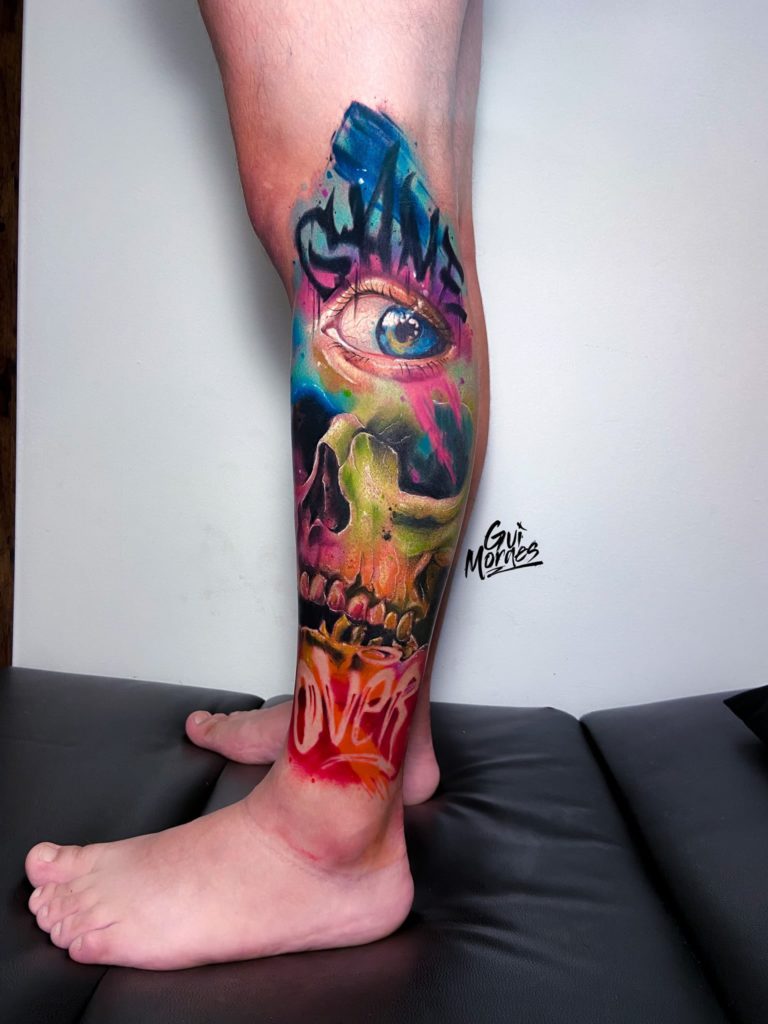 Foto de tatuagem feita por Gui Moraes (@guimoraesz)