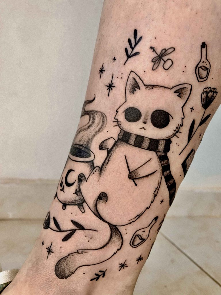 Foto de tatuagem feita por Nina Papke (@papkeink)